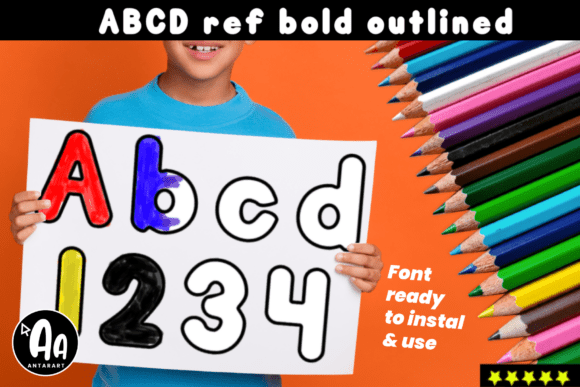 Abcd Ref Bold Outlined Font