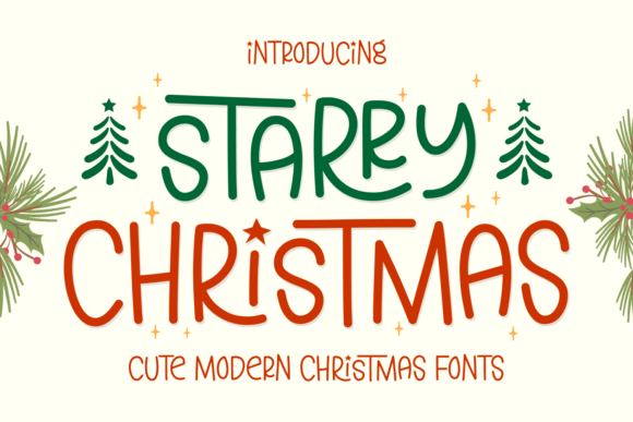 Starry Christmas Font for Festive Branding